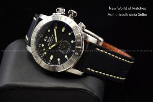 Glycine Airman 42mm Black Dial Leather Watch