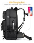 50L Travel Backpack with Shoe Compartment & USB Port