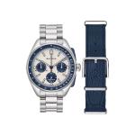 Bulova Lunar Pilot White Dial Stainless Steel Watch