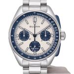 Bulova Lunar Pilot White Dial Stainless Steel Watch