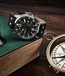 Stuhrling Men's Leather Aviation Watch with Date