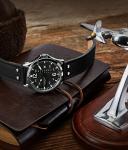Stuhrling Men's Leather Aviation Watch with Date