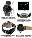 Mil-Tec Retro Pilot Mechanical Watch - Black