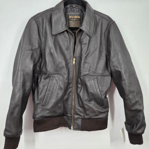 Men's Brown Goatskin Leather Bomber Flight Jacket
