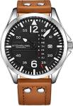 Stuhrling Men's Aviation Leather Watch with Day-Date