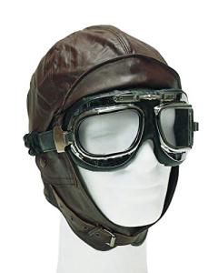 Mil-Tec Men's Brown Leather Flight Cap, Size L