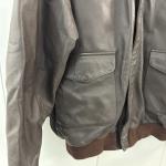 A-2 XL Long Brown Goat Skin Flight Jacket
