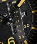 Stuhrling Men's Aviation Leather Watch with Day-Date