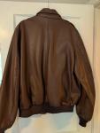 Brown Leather Flight Bomber Jacket - Size 50L