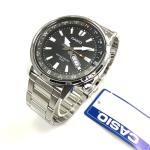 Casio Men’s Aviator Steel Watch with Black Dial