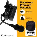 KA-1 Aviation Headset for Pilots - Noise Cancelling