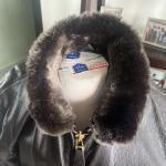 Men's Brown Goat Skin Leather Flight Jacket Size 44L