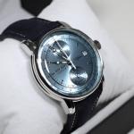Men's Blue Dial Leather Strap Watch - Zeppelin 8670-4