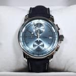 Men's Blue Dial Leather Strap Watch - Zeppelin 8670-4