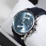 Men's Blue Dial Leather Strap Watch - Zeppelin 8670-4