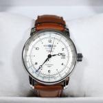 Zeppelin ED.1 GMT Men's Leather Strap Watch