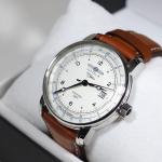 Zeppelin ED.1 GMT Men's Leather Strap Watch