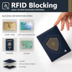 V1 Real Leather RFID Pilot Wallet - Classic Blue