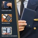 V1 Real Leather RFID Pilot Wallet - Classic Blue