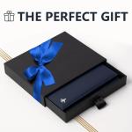 V1 Real Leather RFID Pilot Wallet - Classic Blue