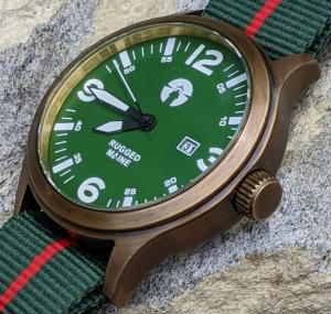 Military Pilot Watch with Brass Case and Japan Movement