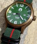 Military Pilot Watch with Brass Case and Japan Movement