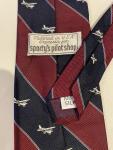 Red Navy Striped Airplane Silk Tie