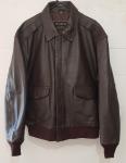 Men's Vintage Leather Bomber Jacket - Size Large
