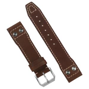 B & R Bands IWC Pilot Style Aviation Watch Band Straps - 20mm 21mm 22mm (20mm, Brown Horween Rivet)