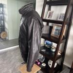 Men's Brown Goat Skin Leather Flight Jacket Size 44L