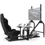 Anman Flight Racing Cockpit with Adjustable Monitor Stand
