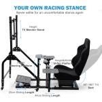 Anman Flight Racing Cockpit with Adjustable Monitor Stand