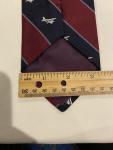 Red Navy Striped Airplane Silk Tie