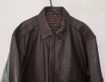 Men's Vintage Leather Bomber Jacket - Size Large