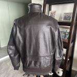 Men's Brown Goat Skin Leather Flight Jacket Size 44L