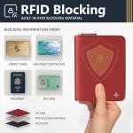 V2 Real Leather RFID-Blocking Pilot Wallet - Red