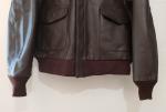 Men's Vintage Leather Bomber Jacket - Size Large