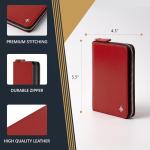 V2 Real Leather RFID-Blocking Pilot Wallet - Red