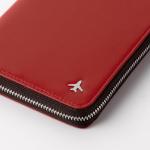 V2 Real Leather RFID-Blocking Pilot Wallet - Red