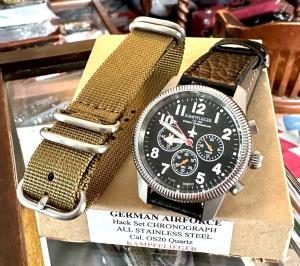 German AF Luftwaffe Pilot Chronograph Watch 41mm