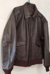 Men's Vintage Leather Bomber Jacket - Size Large