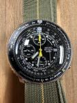 Seiko Flightmaster Pilot Chronograph Black Dial Watch