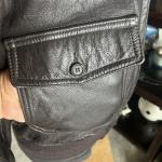 Men's Brown Goat Skin Leather Flight Jacket Size 44L