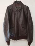 Men's Vintage Leather Bomber Jacket - Size Large
