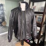 Men's Brown Goat Skin Leather Flight Jacket Size 44L