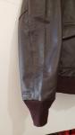 Men's Vintage Leather Bomber Jacket - Size Large
