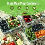 Strong & Healthy Glass Meal Prep Containers, 4 Pack