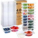 40 Reusable Snack Containers with Lids for Meal Prep
