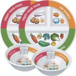 4-Piece Portion Control Plates and Bowls Set