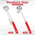 2 OZ Stainless Steel Portion Control Spoons - 8 Pack